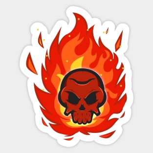 Flame Skull Sticker